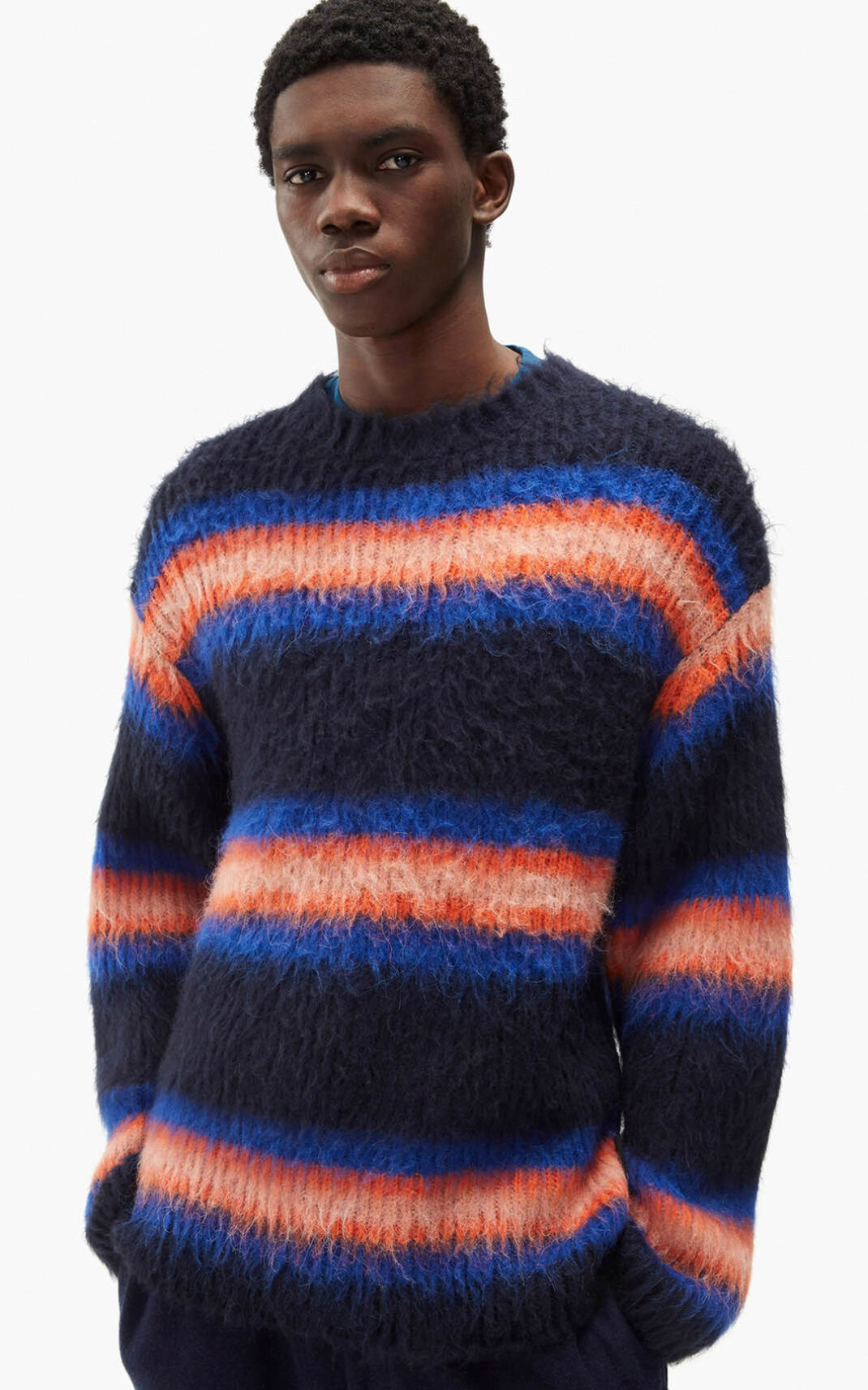 Kenzo Striped セーター メンズ 青 - JDNGIV426